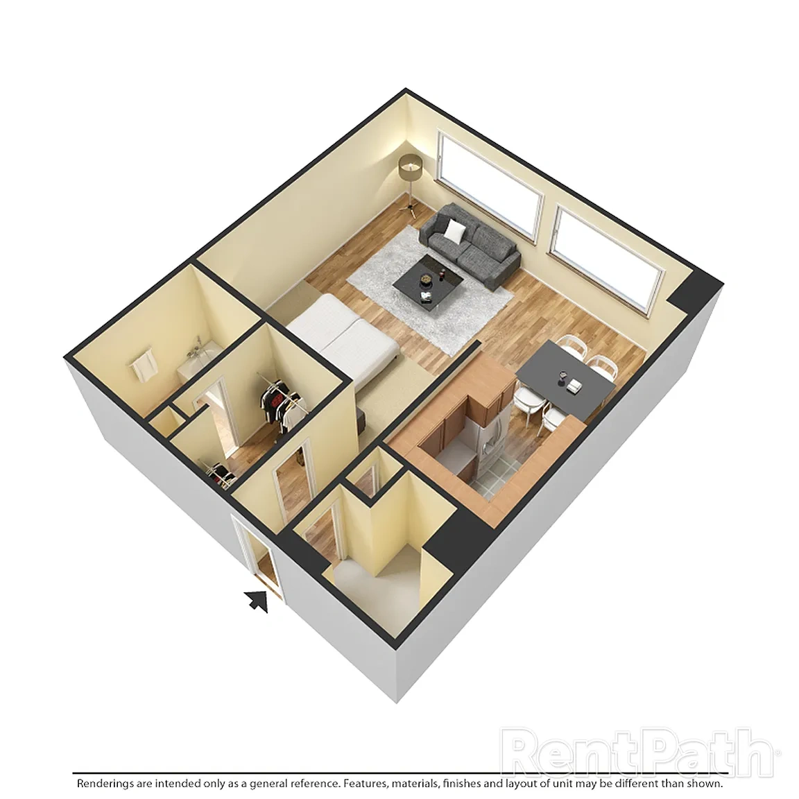Marine Towers West – 0E1A - Efficiency, 1 Bath