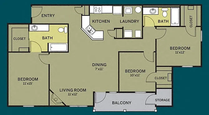 Fieldstone at Glenwood Crossing – 3 Bdrm 2 Bath - Renovated