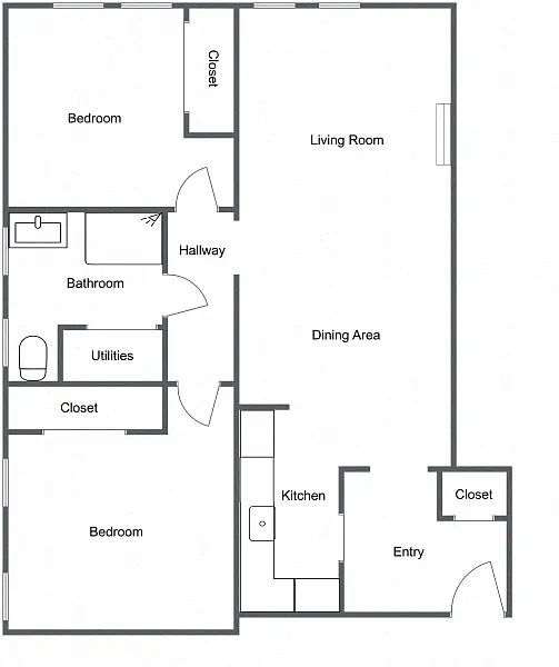 Heyse Apartments – Heyse 2 bedroom 1 Bath Type C