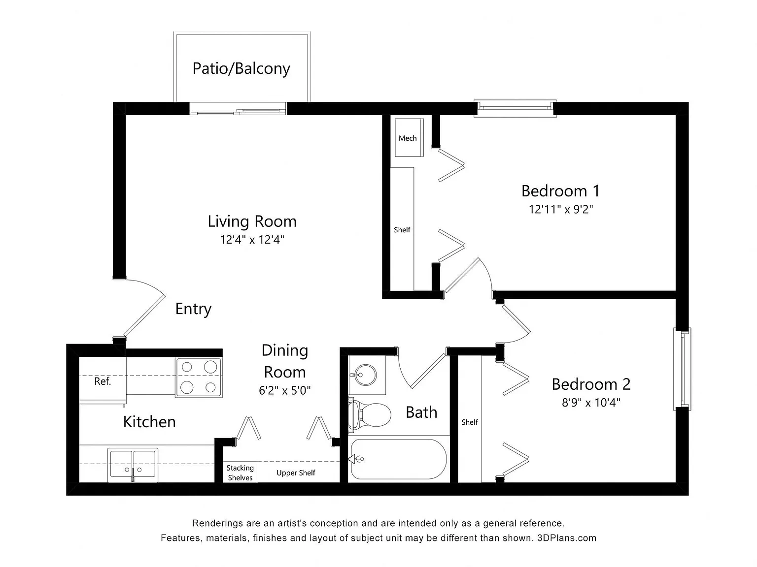 Rivers Edge Apartments – Floor plan