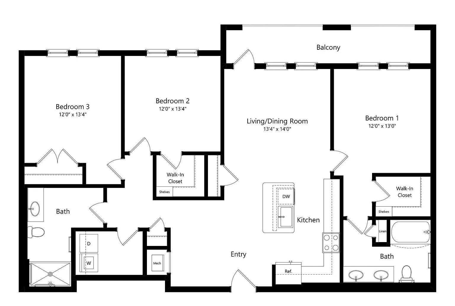 Heron Mill Apartments at Douglasville – Floor plan