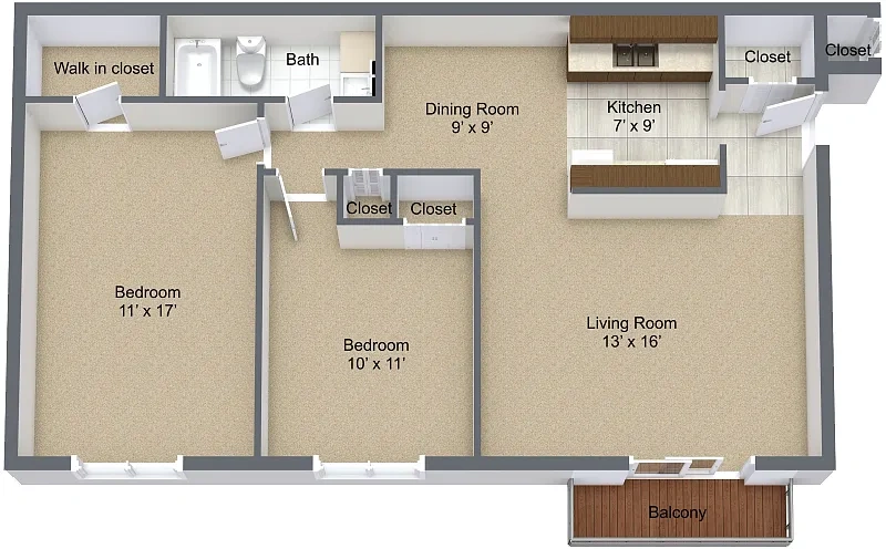 Cambridge Woods Apartments – Two Bedroom