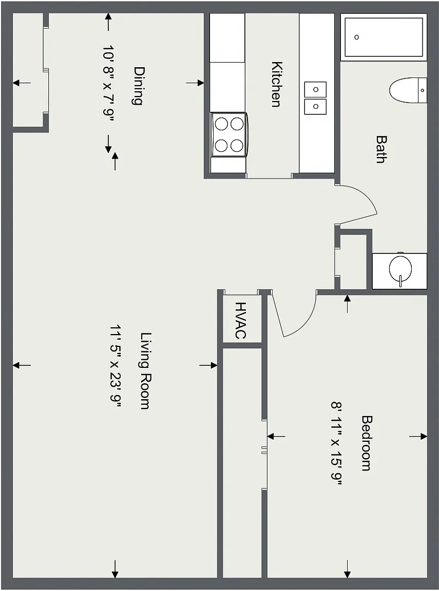 Integrity Berea Apartments – 1 Bedroom 1 Bath-Mill Stream Run