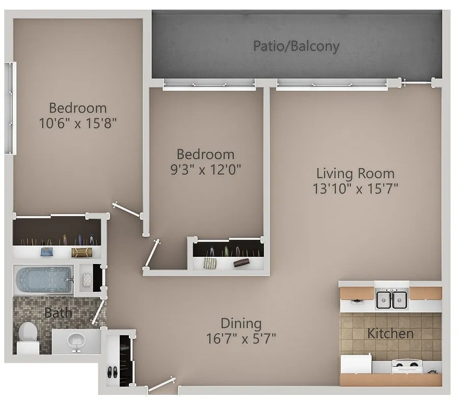 Garden Arms – 2 bedroom Medium