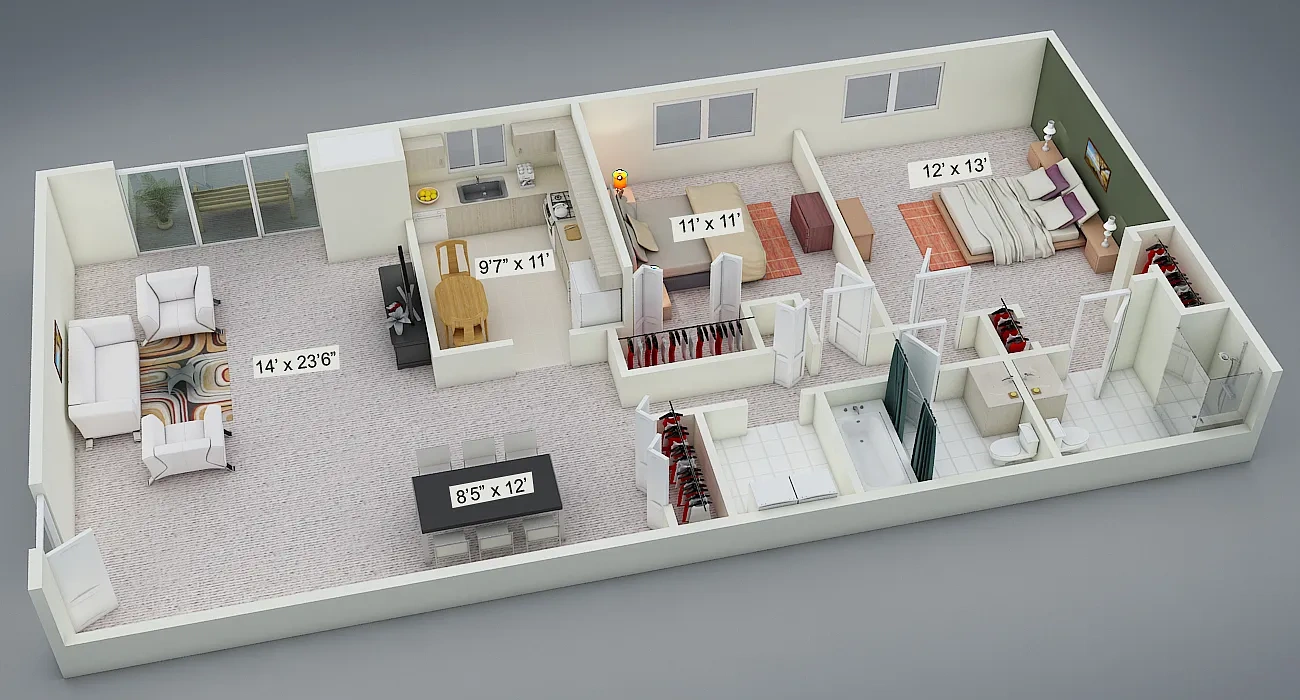 Foxmoor Apartments – Two Bedroom Two Bath
