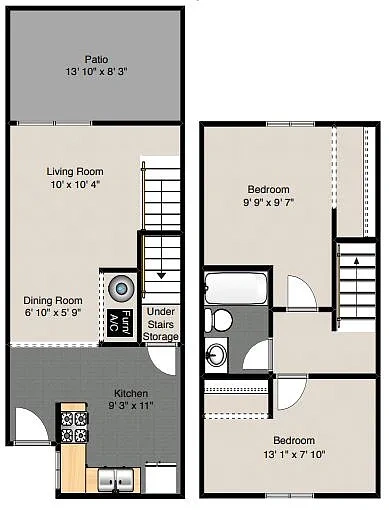 Maple Grove Townhomes – 2 Bedroom Floor Plan 1