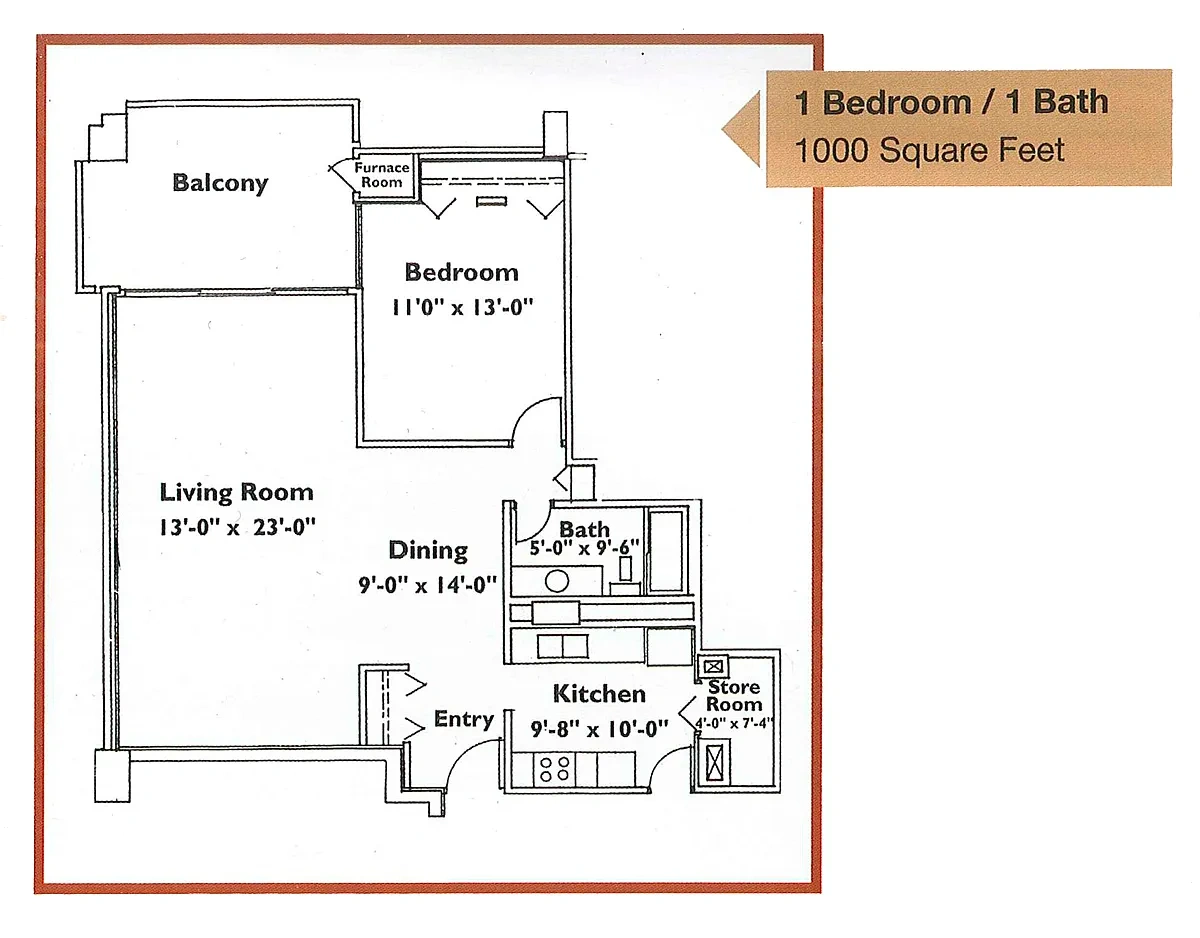 Highland Towers – One Bedroom - 1 bath