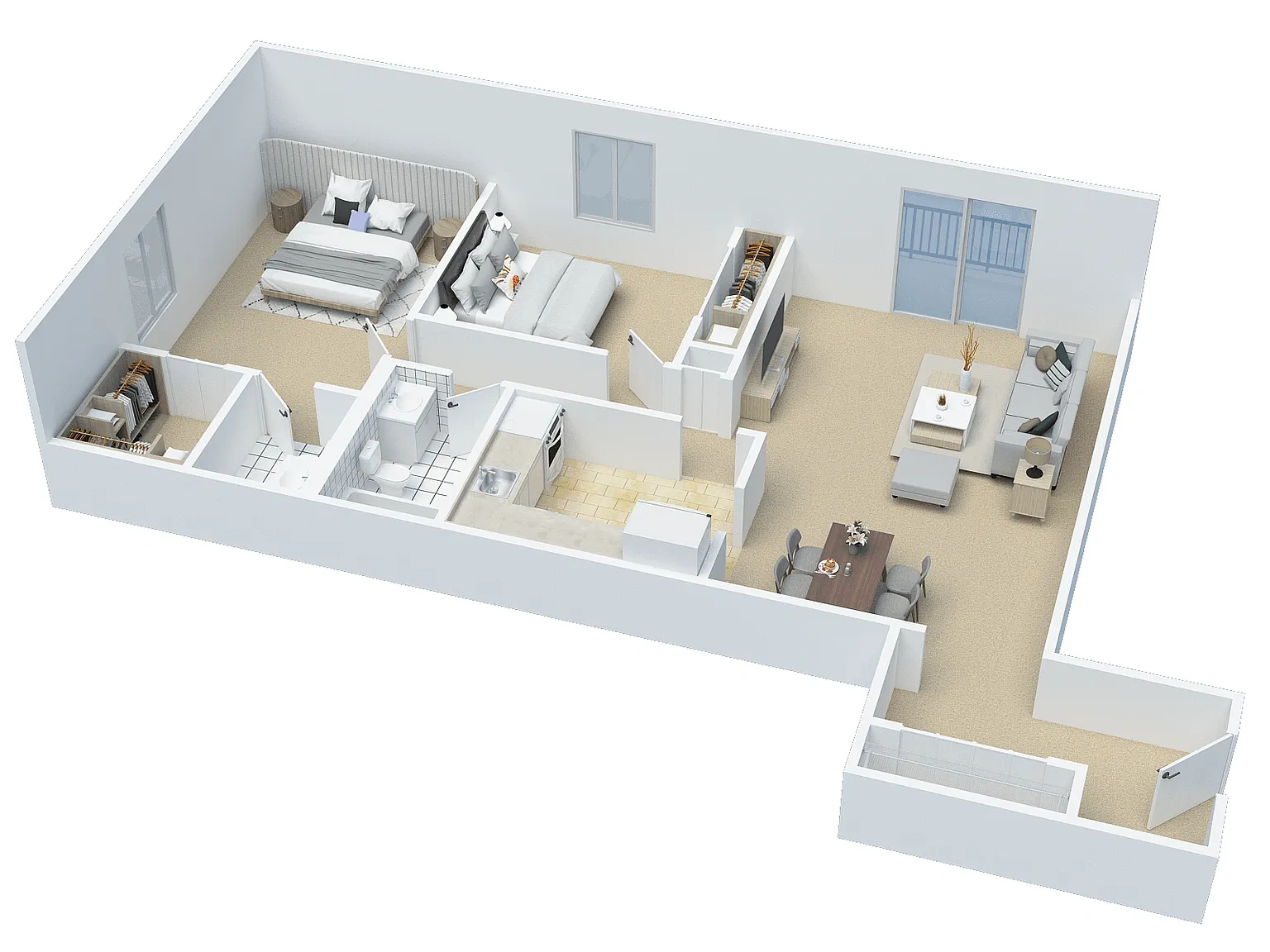 Tower in the Park – 2 BD 1 and 1 half BA type A