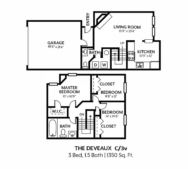 Cedarbridge Villas – 3 Bedroom 1.5 Bath - Deveaux Classic
