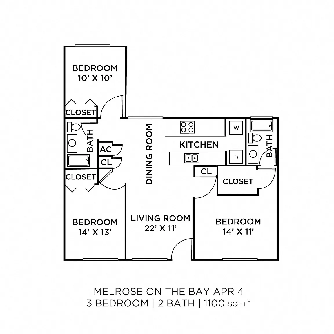 Melrose on the Bay Apartment Homes – Floor plan