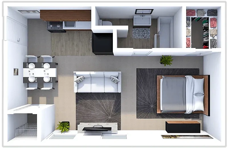 Miracle Manor Apartments – Studio 1 Bath