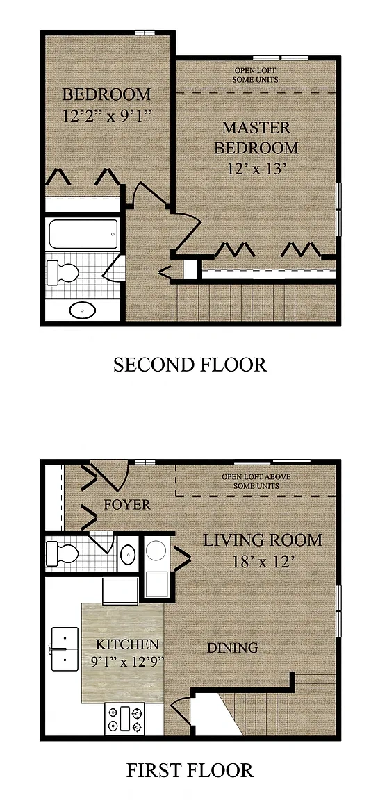Wildwood Commons Apartments – 2 Bed Townhouse 1 and 1.5 bath