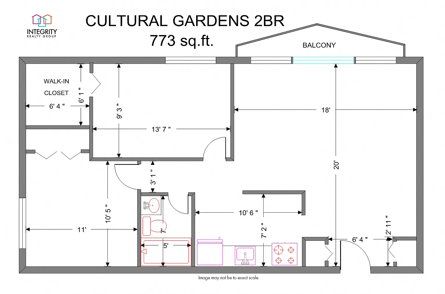 Cultural Gardens Apartments – 2 Bedroom 1 Bath Apartment