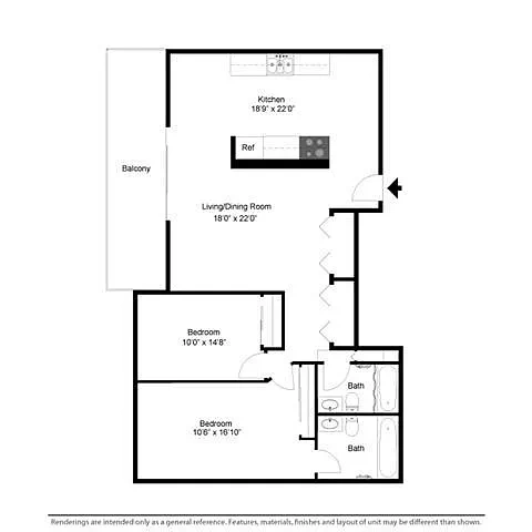 Willoughby Hills Towers – 2 Bed 2 Bath Flat - Front