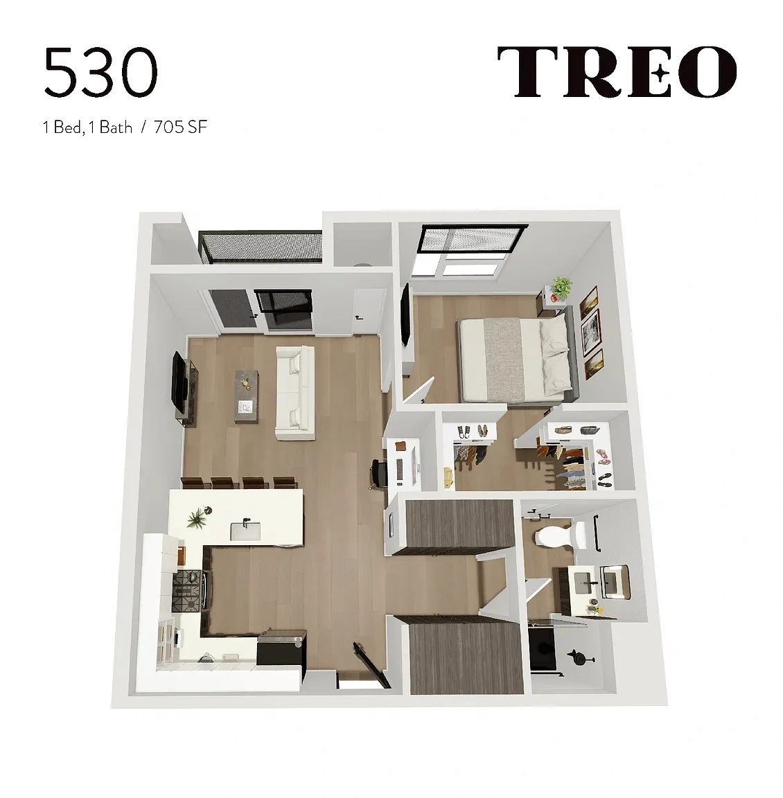 Treo – 1 Bedroom - 1 Bathroom