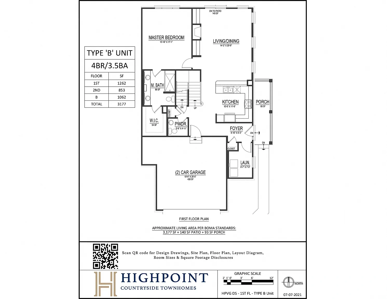 HIGHPOINT Countryside Townhomes – Floor plan