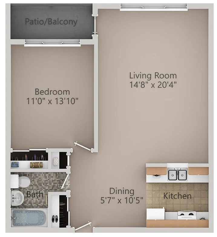 Garden Arms – 1 Bedroom Large