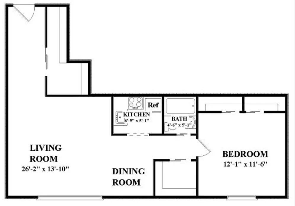 Shoreham Apartments – 1M1 - 1 Bdrm, 1 Bath-MED