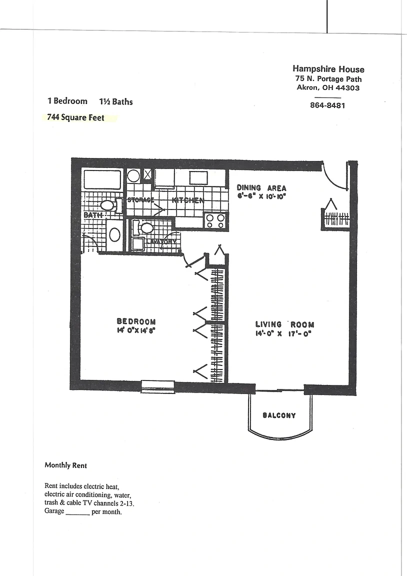 The Hampshire House – 1 Bed One and a Half Baths