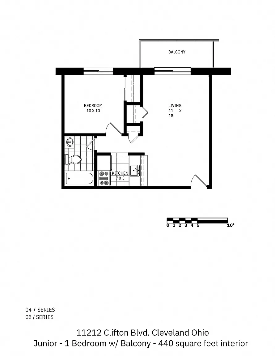 Clifton Park & Clifton House – 1 Bedroom Jr. with Balcony
