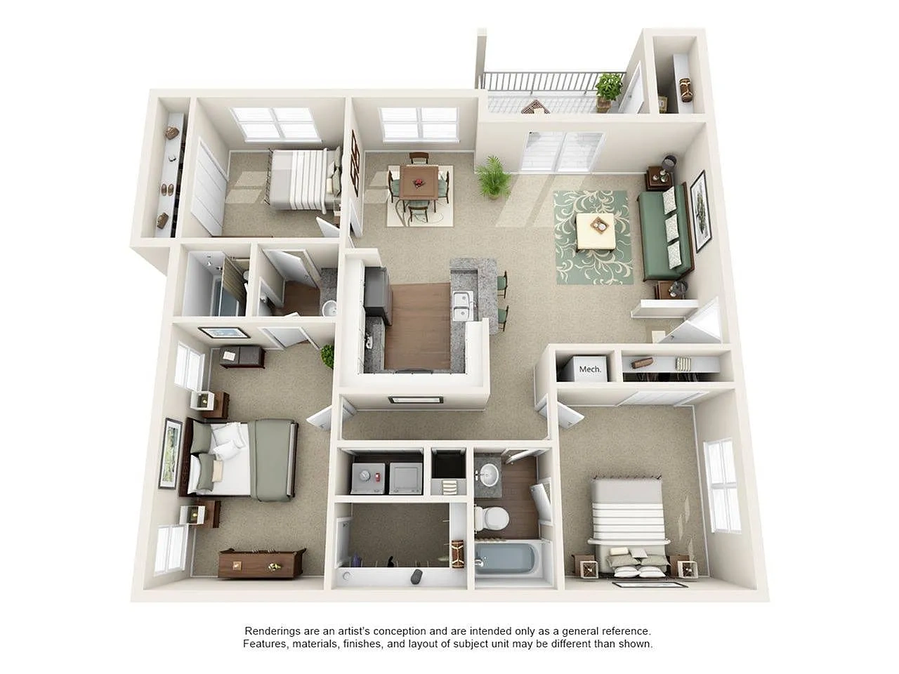 The 1800 at Barrett Lakes Apartments – Floor plan