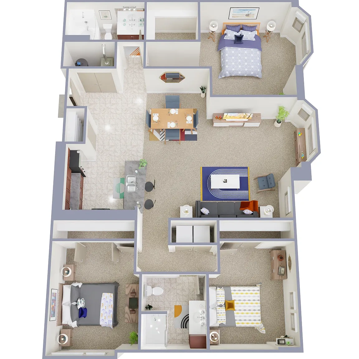 Crocker Park Living – The Residences 3 Bedroom 2 Bath