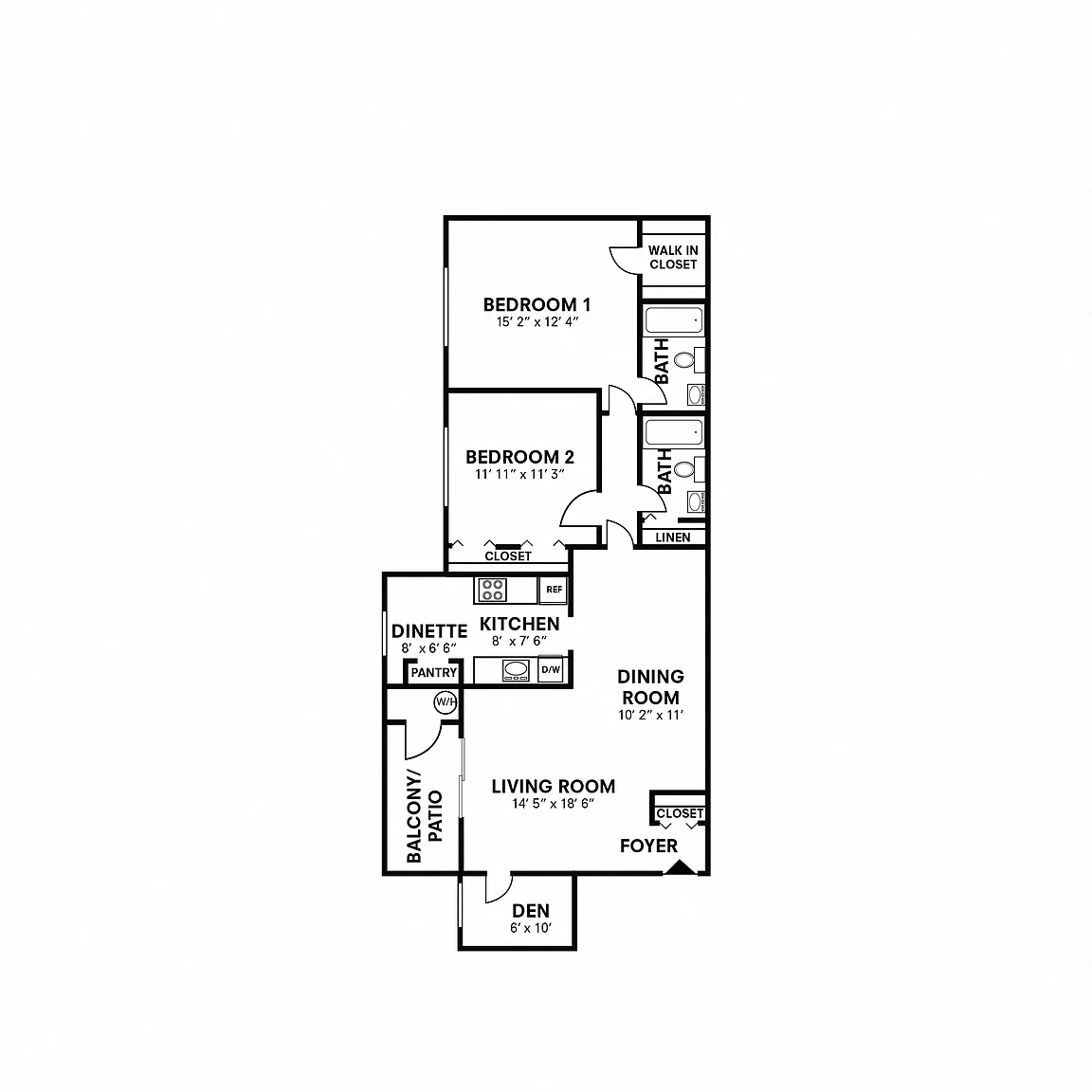 Cedar Gardens and Towers Apartments and Townhomes – Floor plan
