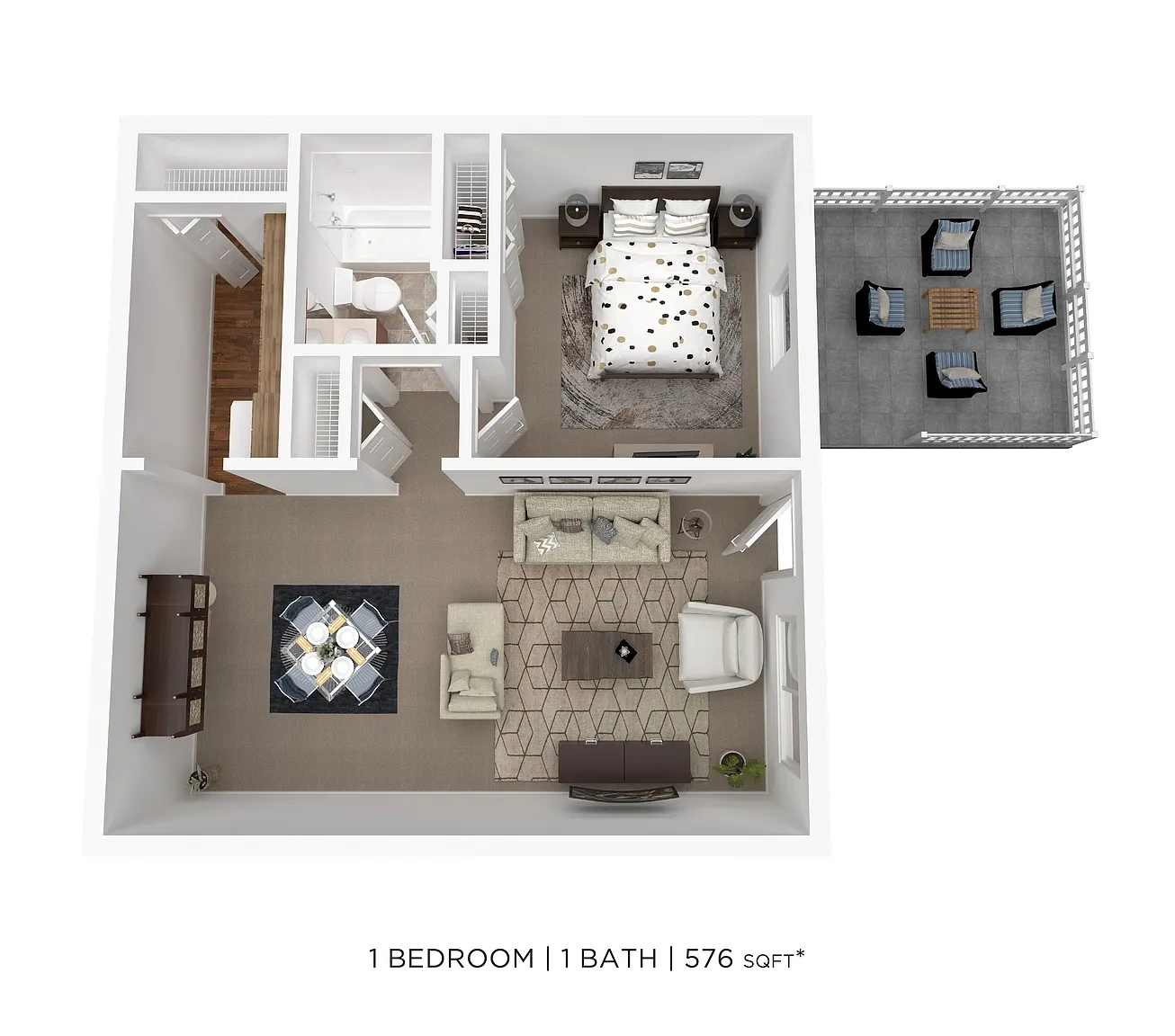 Hickory Mill – One Bed One Bath Open