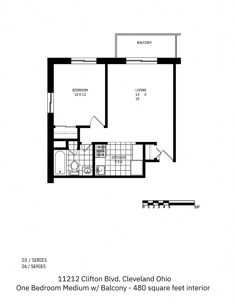 Clifton Park & Clifton House – 1 Bedroom Standard with Balcony