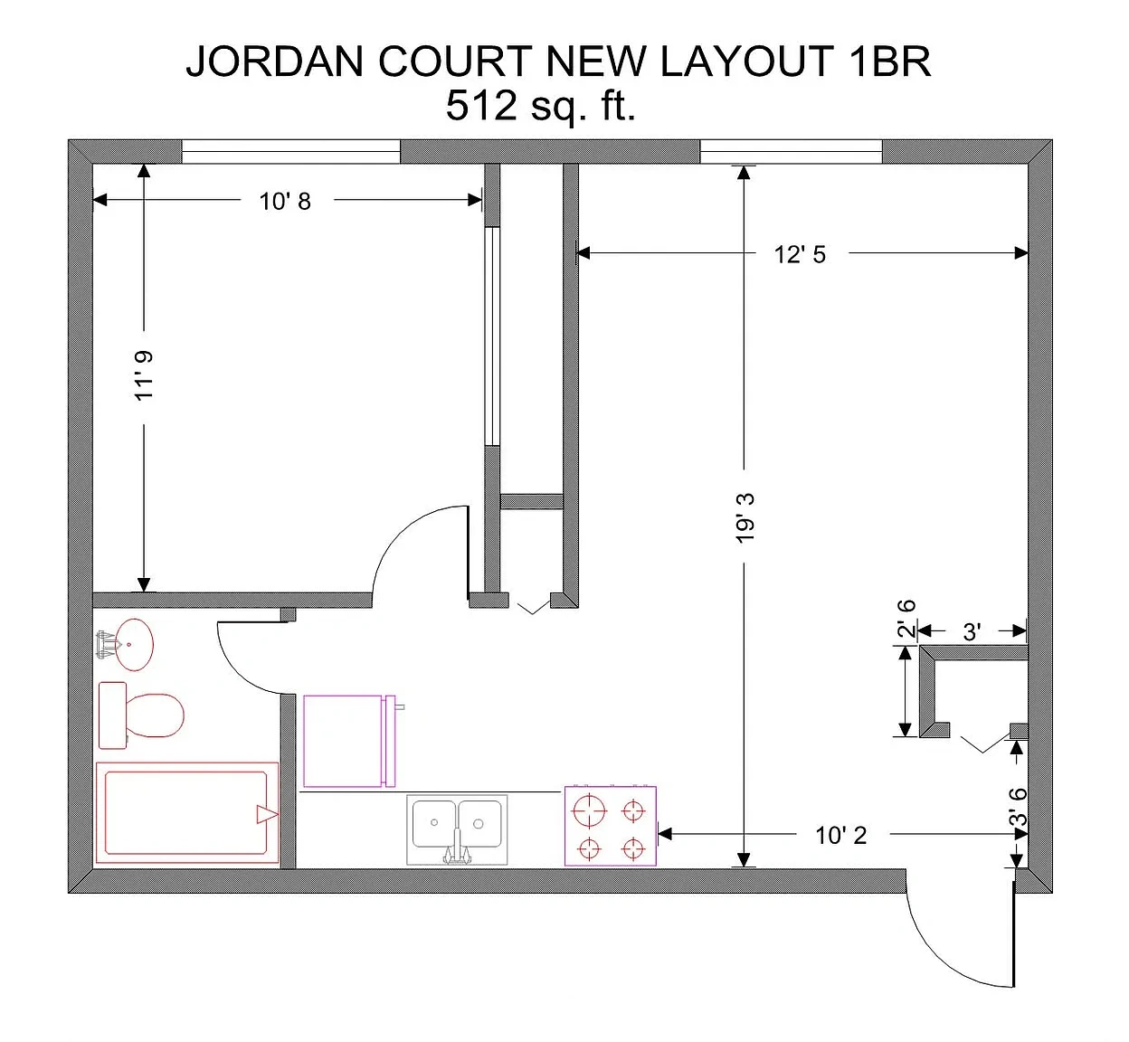 Jordan Court Apartments – Floor plan