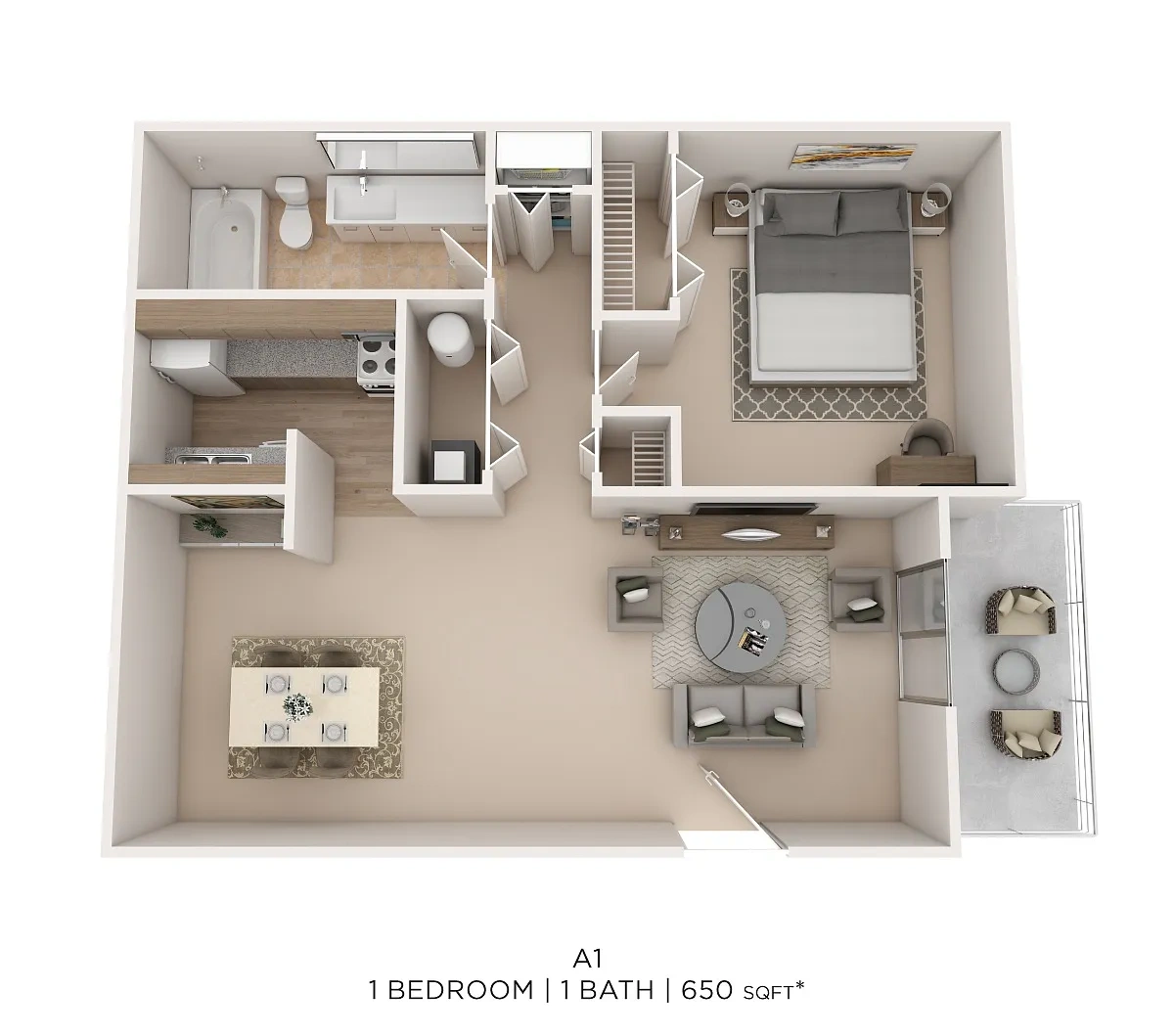 The Commons at Kettering – One Bed One Bath 650 Sqft