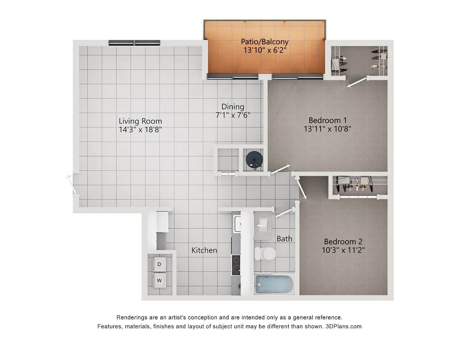 4120 at Palm Beach Gardens Apartments – Floor plan