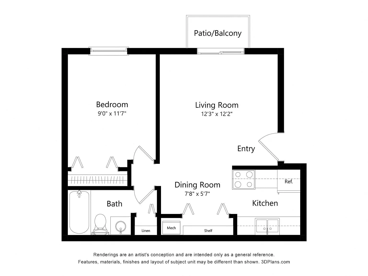 Rivers Edge Apartments – Floor plan