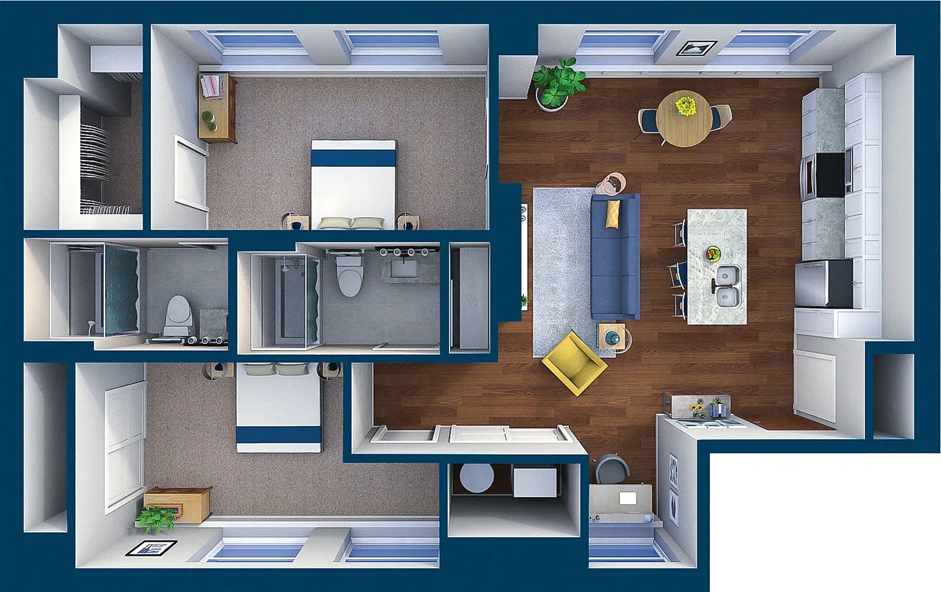 Residences at Leader – Suite Style 18 - 2 Bedroom 2 Bath