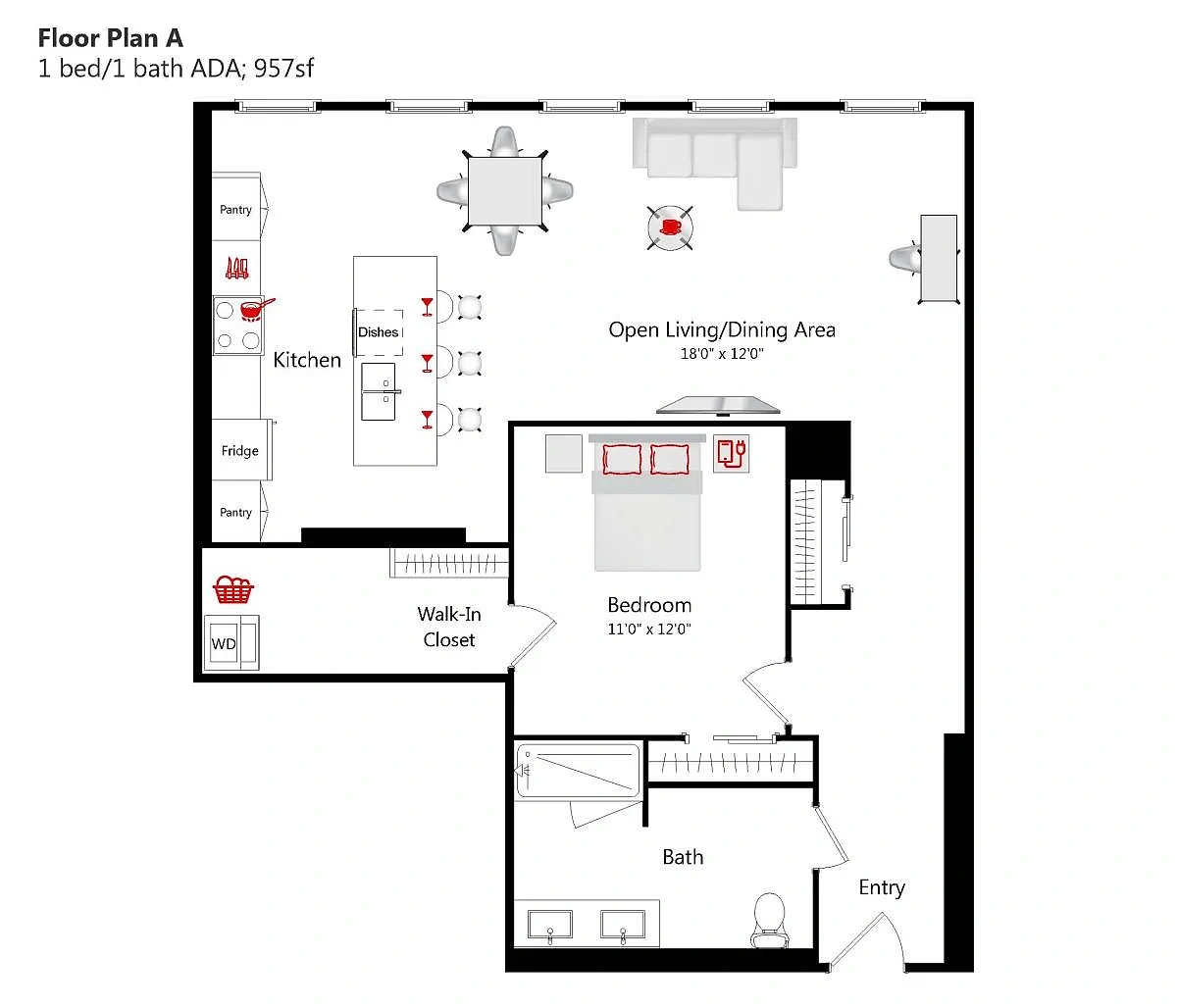 Iconic Living at The 9 – 1 BED/ 1 BATH - 957 S/F (A) H/A
