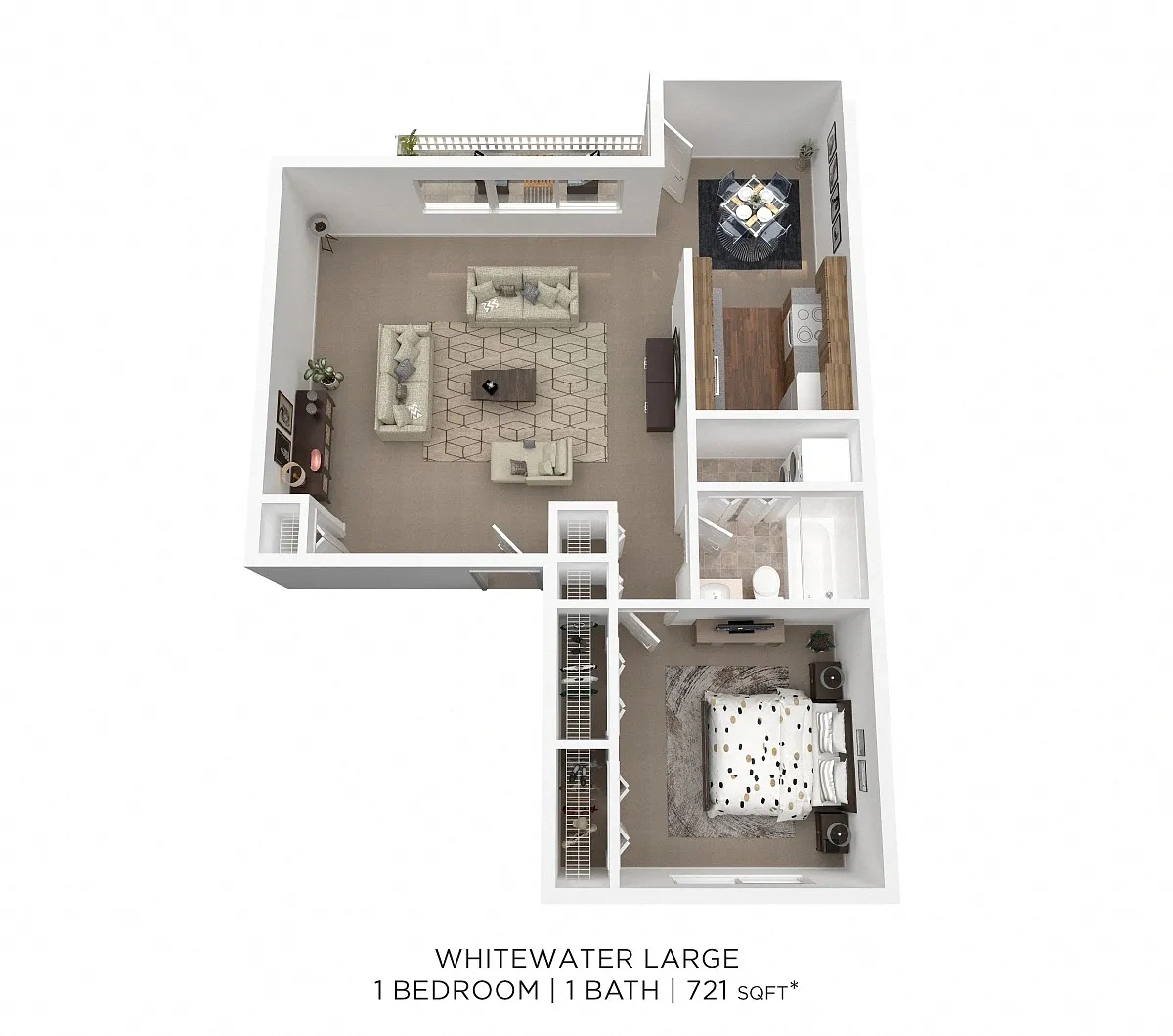 Mad River Apartment Homes – One Bedroom-721 sqft