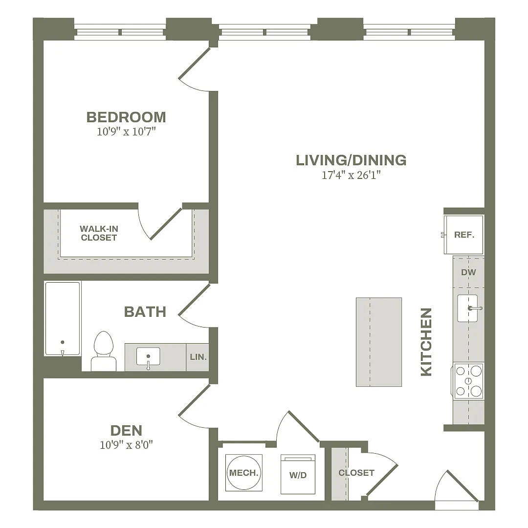 Ten60 Bolivar – 1 Bed with Den Type 8