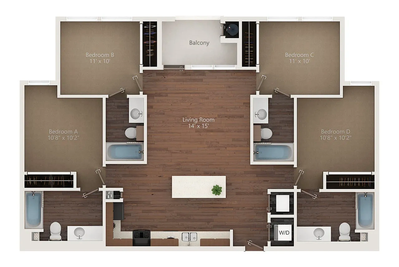 Iconic on Alvarado - Lease by the Bed – Floor plan