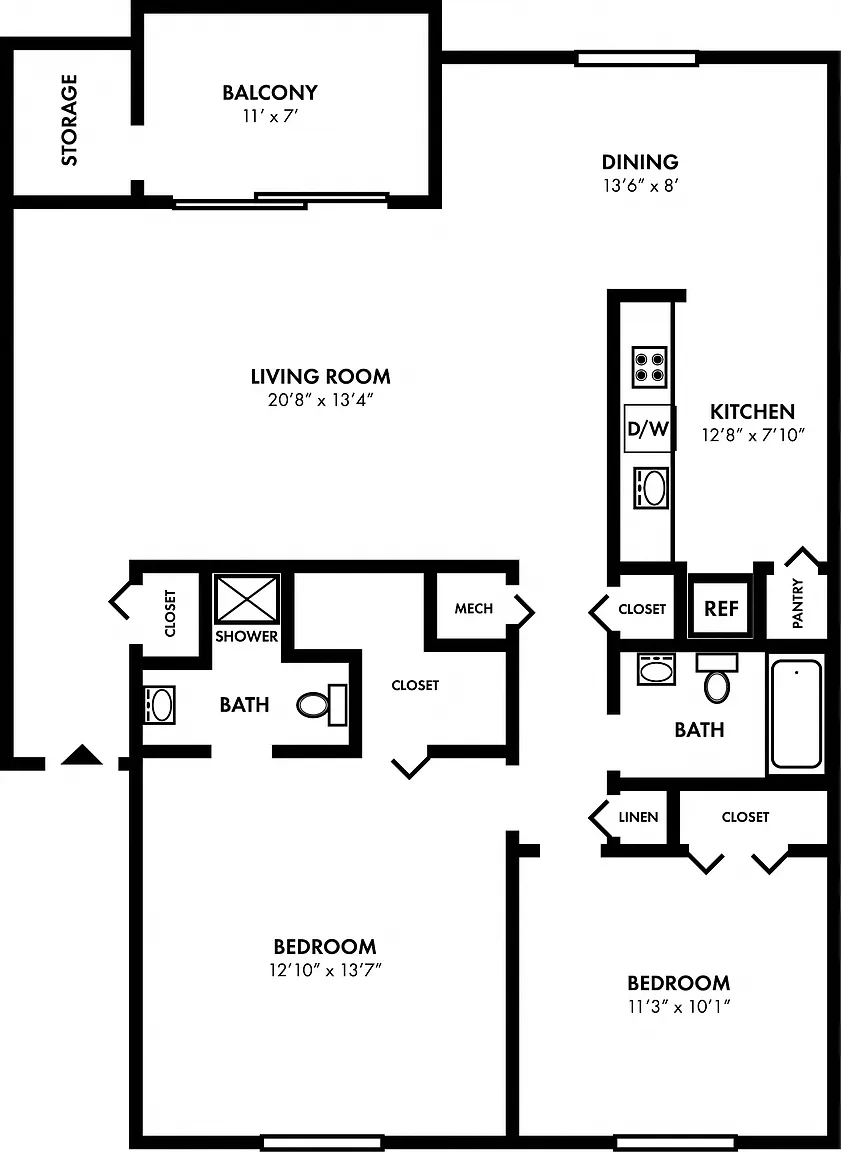 Quail Hollow Apartment Homes – Floor plan