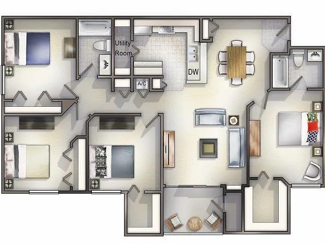 Allegro Palm Apartments – Floor plan