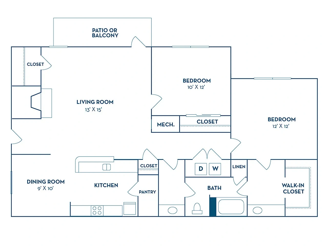 The 1800 at Barrett Lakes Apartments – Floor plan