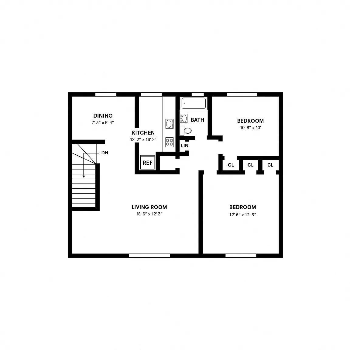 Elmwood Village Apartments and Townhomes – Floor plan