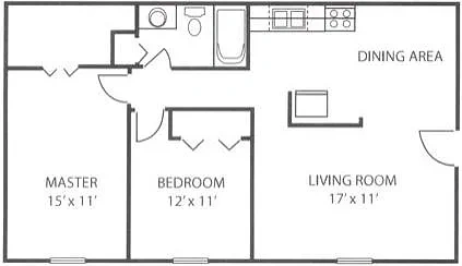 Courtyard Apartment Homes – Two Bedroom Suite