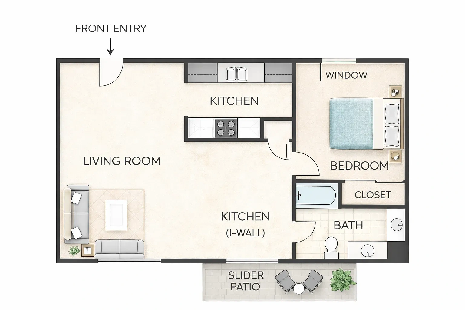 Hillview – 1 Bedroom