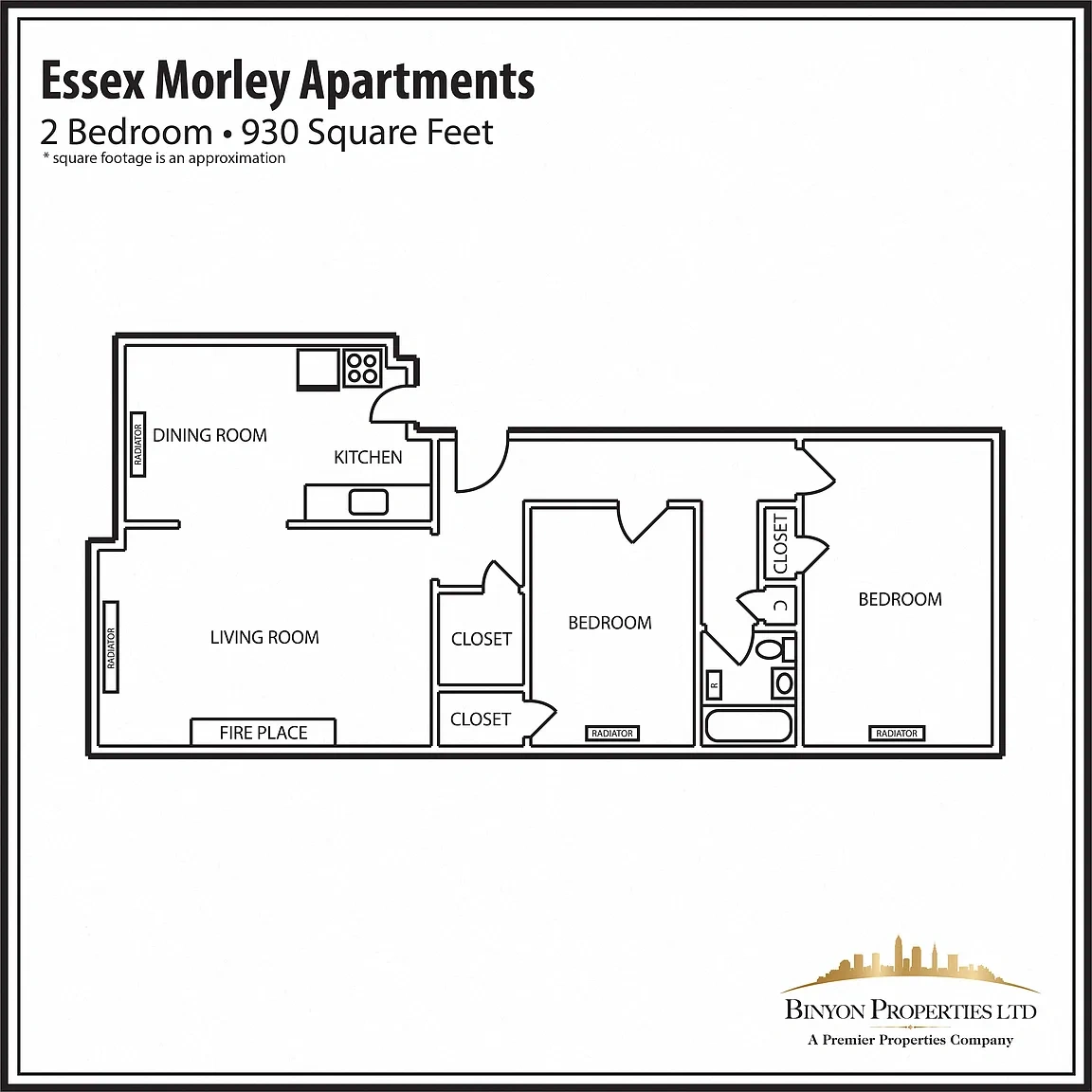 Essex-Morley and Barclay Apartments – EM 2 Bedroom