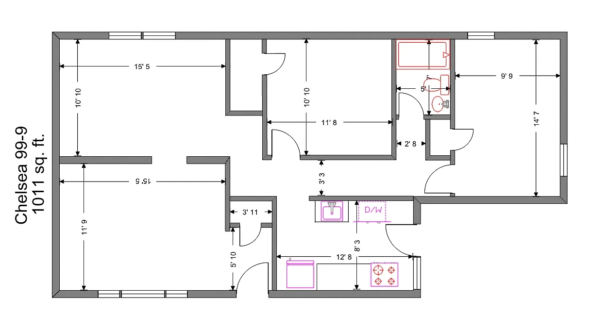 Integrity Gold Coast – Chelsea 2 Bedroom 1 Bath
