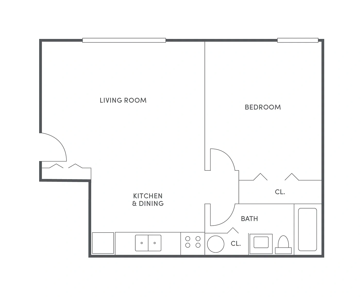 Piccadilly West – 1 BR (Efficiency), 1 BA- Upgrade