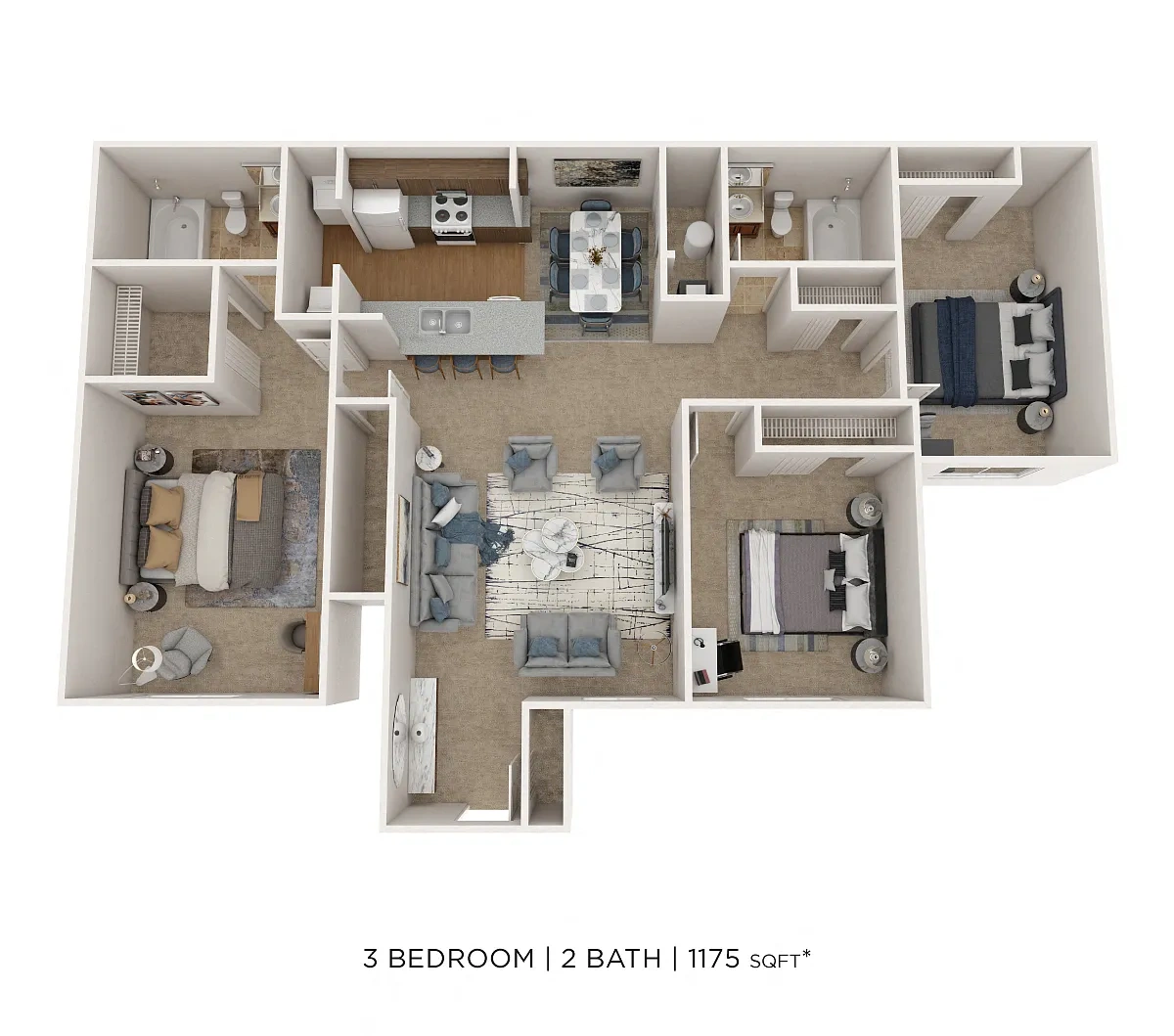 The Preserve at Sagebrook Apartment Homes – Three Bedroom 2 Bath
