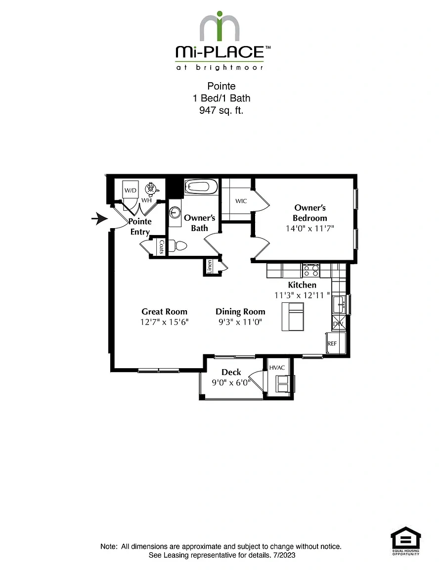 MI PLACE AT BRIGHTMOOR – Floor plan