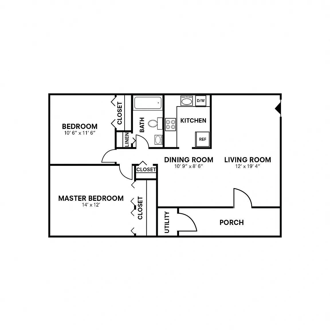 Cedar Gardens and Towers Apartments and Townhomes – Floor plan